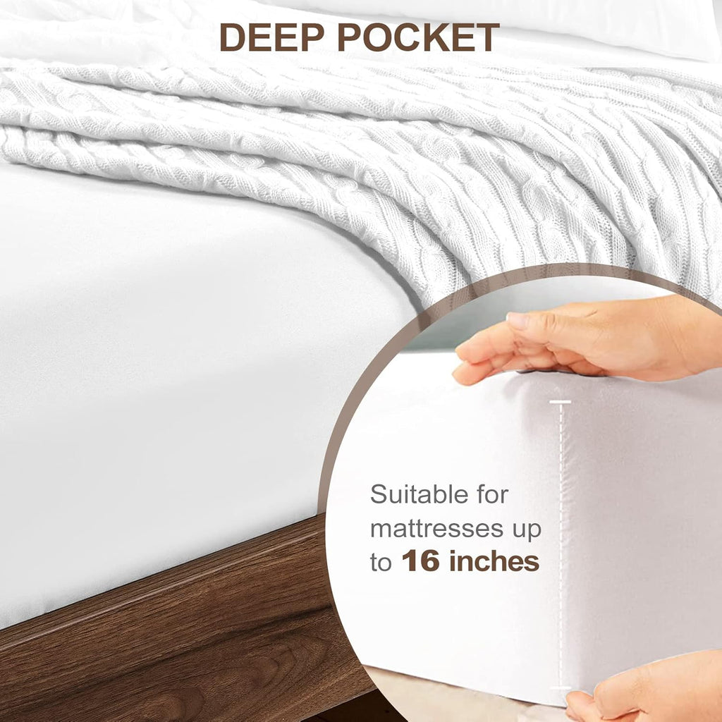 Hotel Fitted Sheet T200 Percale White