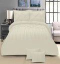 T300 Sateen Pintuck & Cross Pleated Duvet Set 8 pcs
