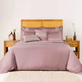 Coral Rose T-400 Embroidered Quilt Cover Set