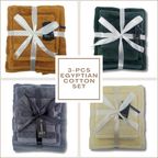 Egyptian Cotton 3Pcs Towels Set Gift Pack