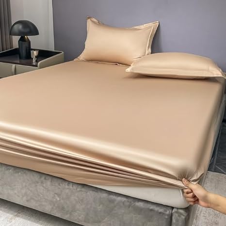 Fitted Sheet 100% Cotton Satin with Corner Elastic