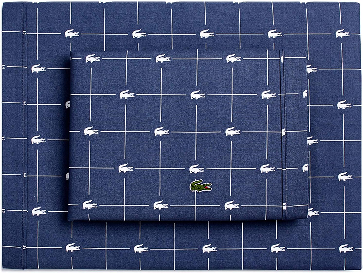 Lacoste Blue 6 Pcs Duvet Cover Bed Set T200 Percale Inspire