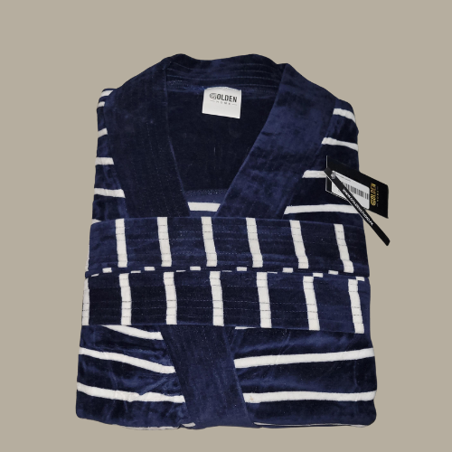 Bathrobe Velour Yarn Dyed Stripes
