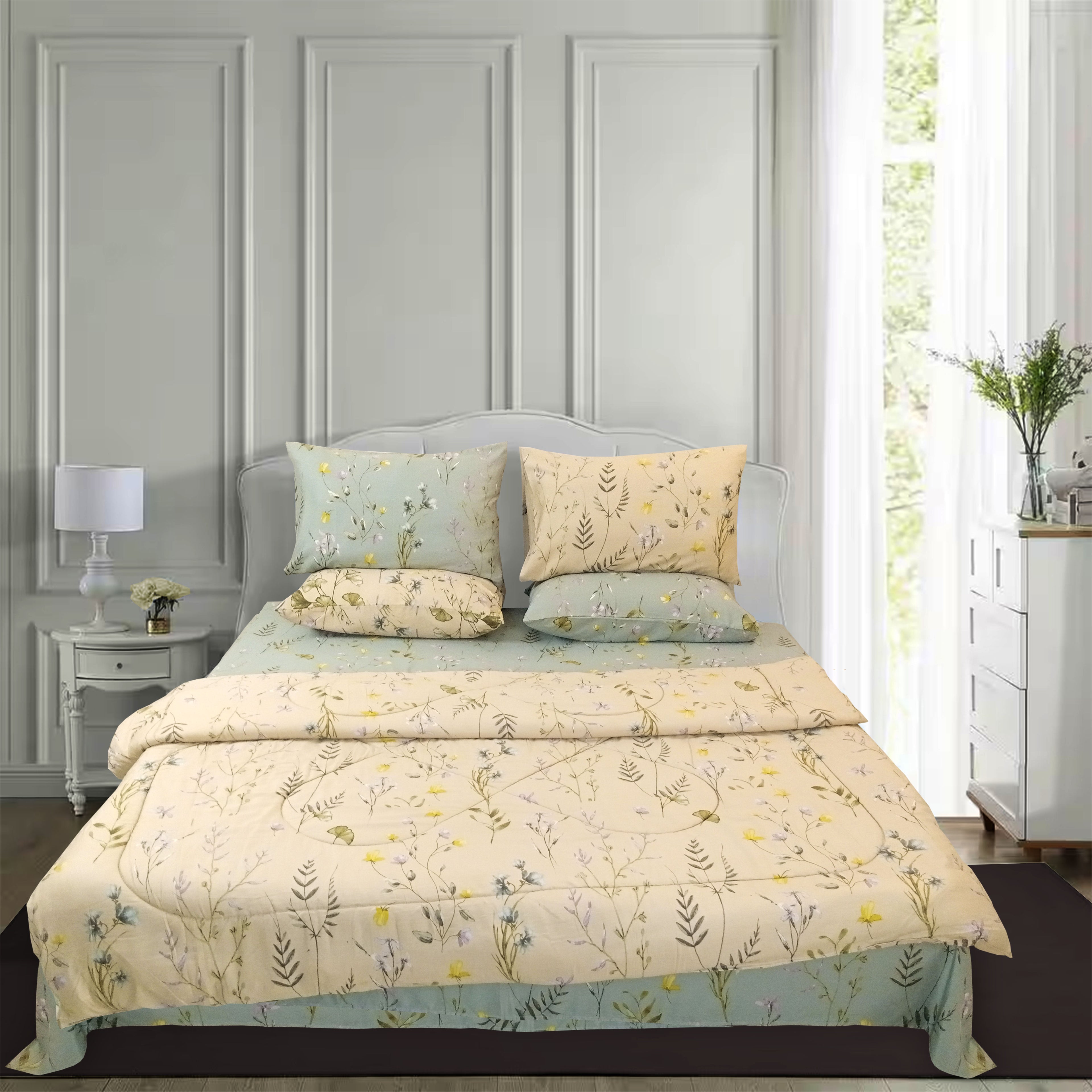 6 Pcs Bed in Bag Set Cotton Satin Insignia - 250GSM D# GS201