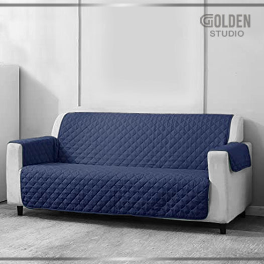 Sofa Cover Quilted Blue