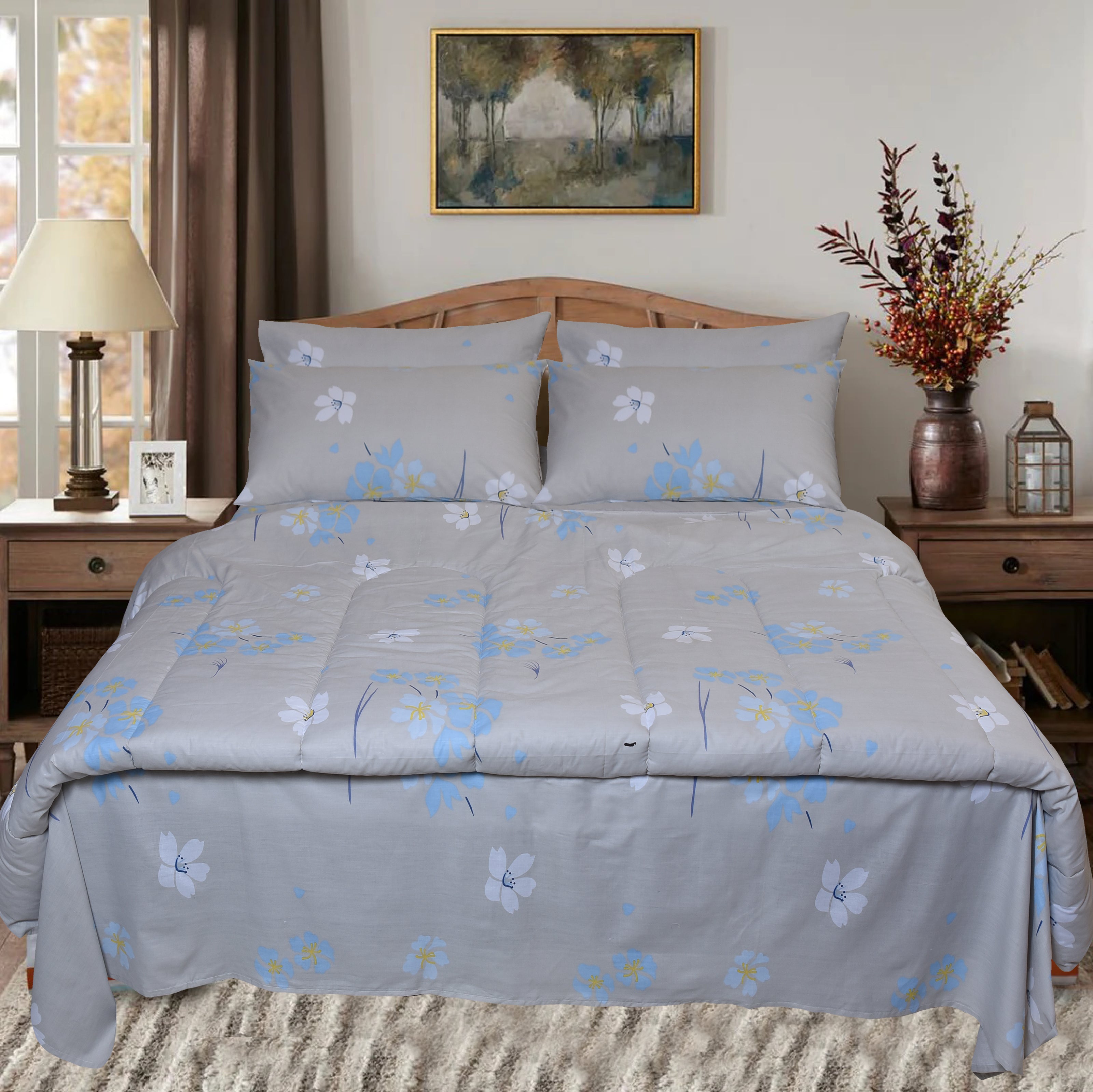 6 Pcs Bed in Bag Set Cotton - 350GSM D# GT5041