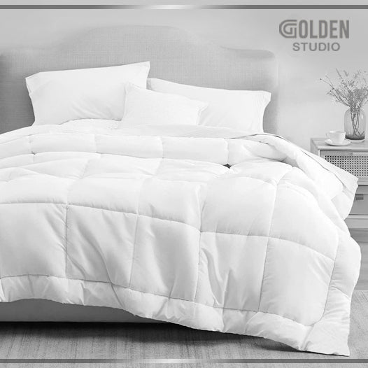 White Quilt Filling 200GSM Box Check Design