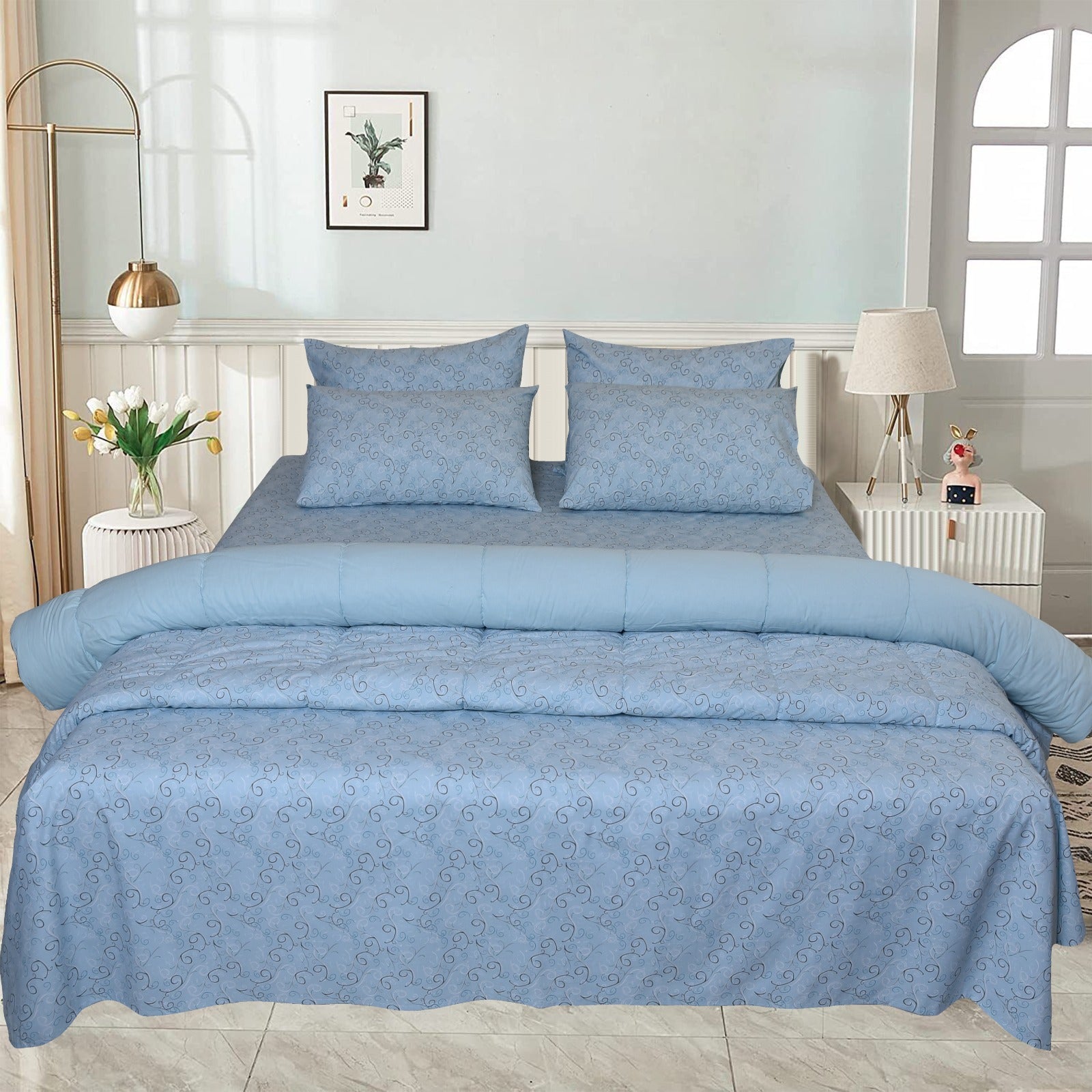 6 Pcs Bed in Bag Set Cotton - 350GSM D# GT5076