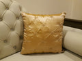 Gold Pintuck Decorative Cushion 18 x 18 Inches with Filling (Pair)