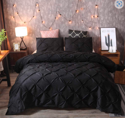 T200 Pinch Pleated Pintuck Duvet Cover 8 Pcs Set