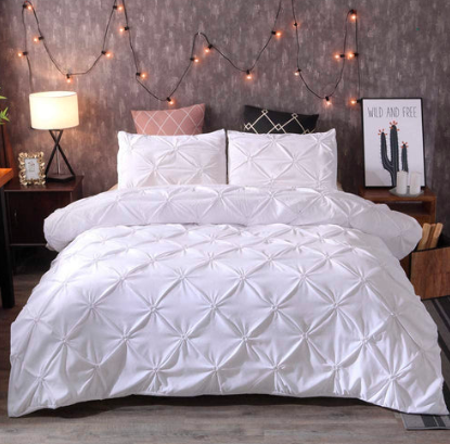 T200 Pinch Pleated Pintuck Duvet Cover 8 Pcs Set