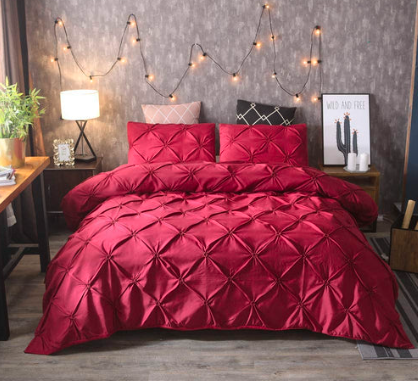 T200 Pinch Pleated Pintuck Duvet Cover 8 Pcs Set