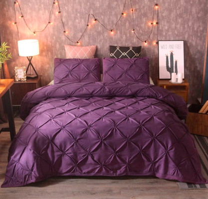 T200 Pinch Pleated Pintuck Duvet Cover 8 Pcs Set