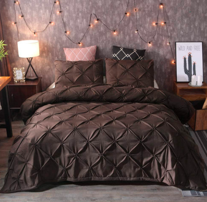 T200 Pinch Pleated Pintuck Duvet Cover 8 Pcs Set