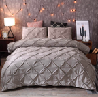 T200 Pinch Pleated Pintuck Duvet Cover 8 Pcs Set