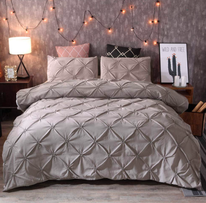 T200 Pinch Pleated Pintuck Duvet Cover 8 Pcs Set