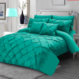 PINTUCK SATIN DUVET SET WITH PLEATS 8PCS