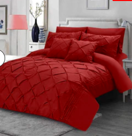 PINTUCK SATIN DUVET SET WITH PLEATS 8PCS