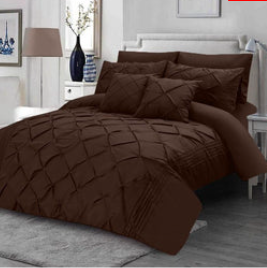 PINTUCK SATIN DUVET SET WITH PLEATS 8PCS