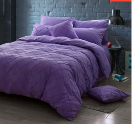 Cross Pleated Pintucks Duvet Cover 8 Pcs Set T200 D# GH202
