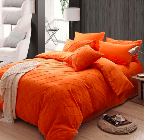 Cross Pleated Pintucks Duvet Cover 8 Pcs Set T200 D# GH202