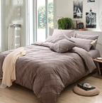Cross Pleated Pintucks Duvet Cover 8 Pcs Set T200 D# GH202