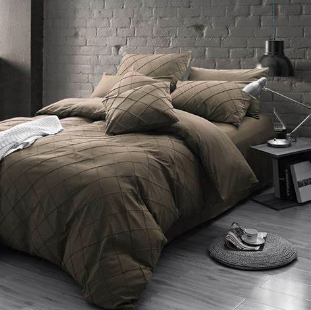 Cross Pleated Pintucks Duvet Cover 8 Pcs Set T200 D# GH202