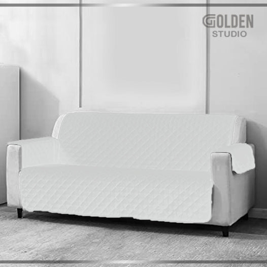 Sofa Cover Quilted White