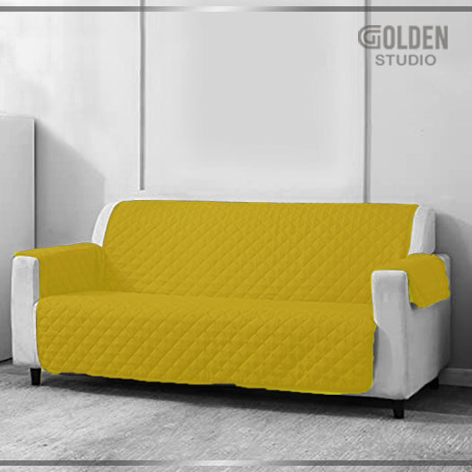 Sofa Cover Quilted Yellow
