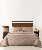 T400 Embroidered Khaki Quilt Cover Set