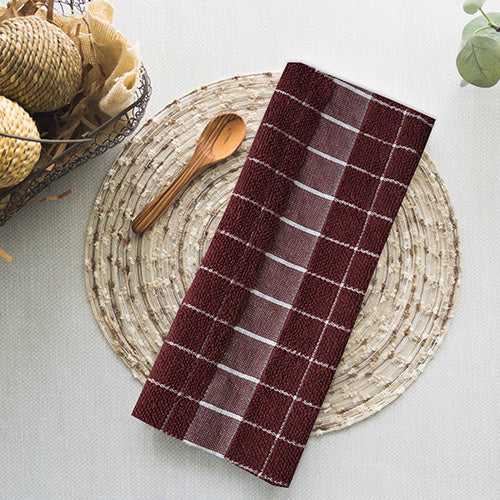 Wafer Terry Kitchen Towel Red