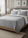 T300 Stripe Bed Set light Grey