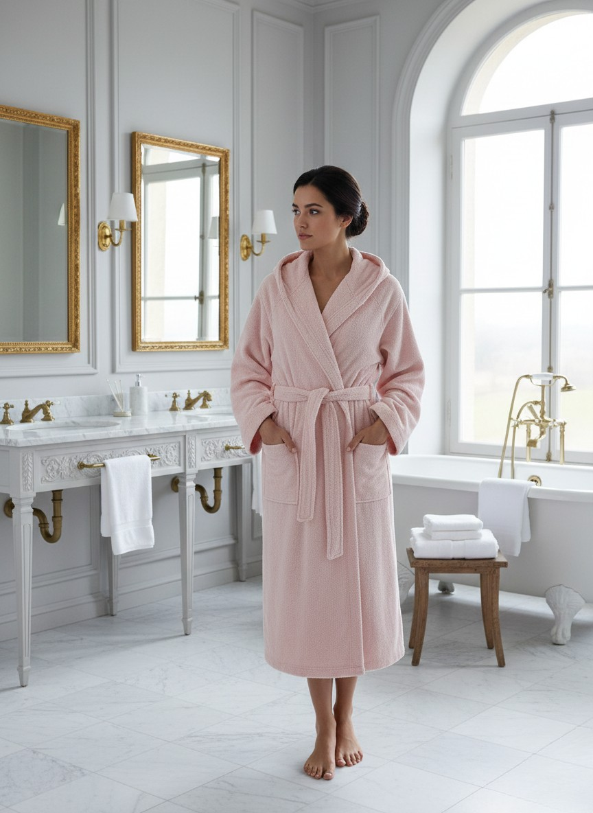 Classic Terry Bathrobe Pink