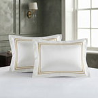 Baratta Stitch Bed Set Box Design T400 Satin White/Golden