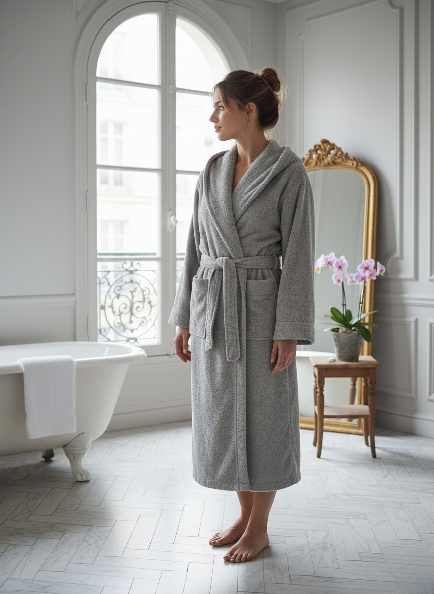 Classic Terry Bathrobe Grey