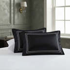 Baratta Stitch Bed Set Box Design T300 Satin Black