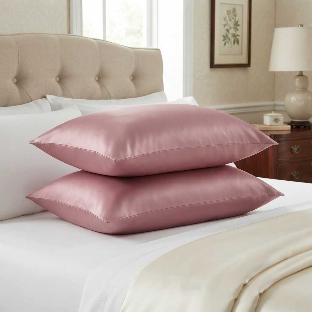 Silk Pillow Covers Pack of 2 Dusty Pink