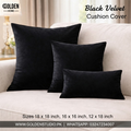 Velvet Cushion Cover Black 1pc