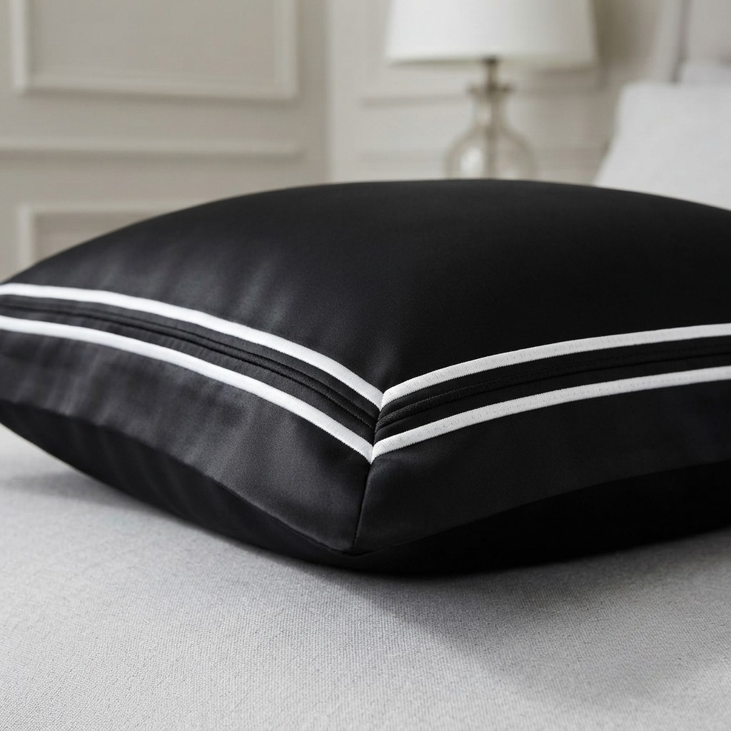 Baratta Stitch Bed Set Box Design T300 Satin Black