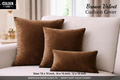 Velvet Cushion Cover Brown 1pc