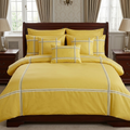 Baratta Stitch Bed Set Crossed Design T400 Satin Yellow