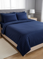 T300 Stripe Bed Set Navy