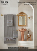 Dubai Embroidered Hand Towel Grey 20x36 inch