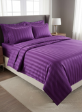 T300 Stripe Bed Set Purple