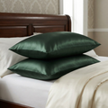 Silk Pillow Covers Pack of 2 Olive Green