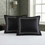 Baratta Stitch Bed Set Box Design T300 Satin Black