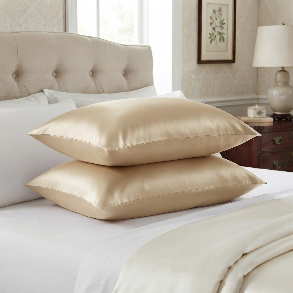 Silk Pillow Covers Pack of 2 Beige