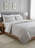 T300 Stripe Bed Set Silver