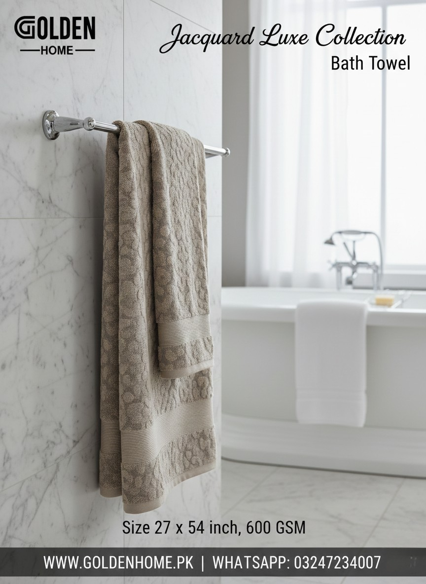 Leopard Velour Bath Towel Beige