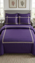 Baratta Stitch Bed Set Box Design T300 Satin Indigo
